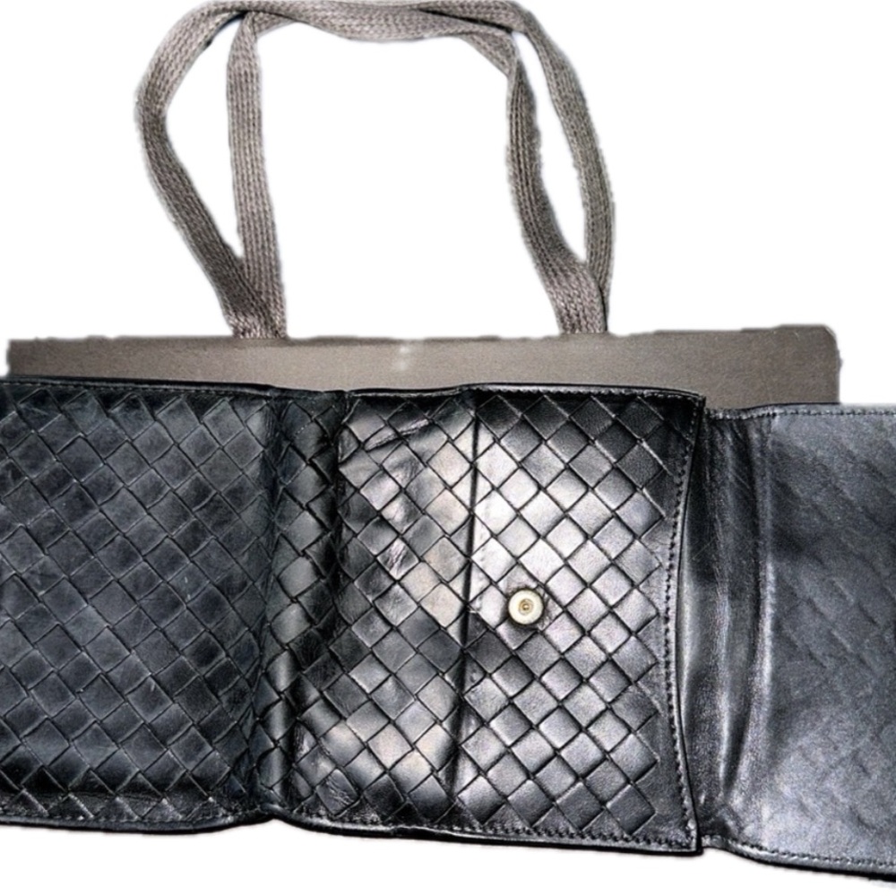 Bottega Veneta BLACK LEATHER Intrecciato Weave Wallet LUXURY - Picture 9 of 12